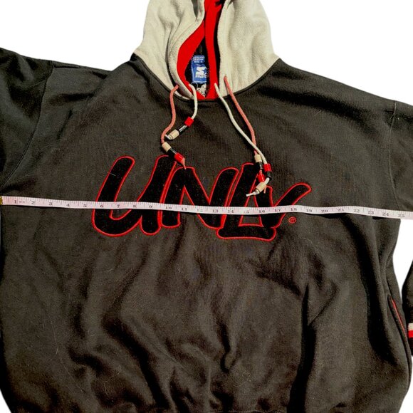 Vintage 90s UNLV NCAA Embroidered Starter Double Hood Pockets Sweatshirt Size L - Picture 8 of 11